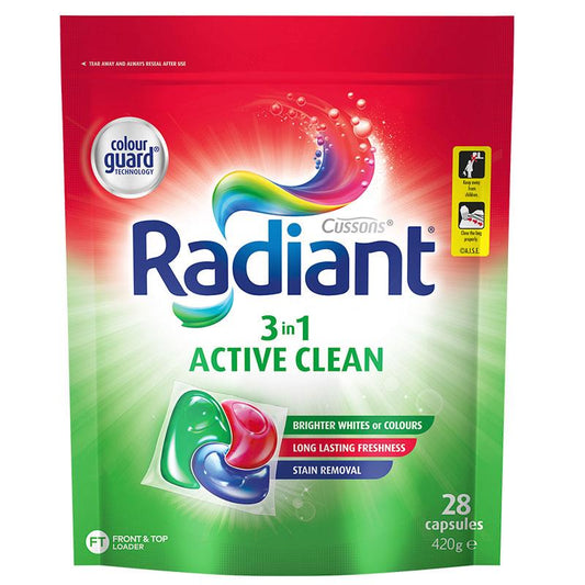 Radiant Laundry Capsules - 3 in 1 Active Clean (28 Pack)