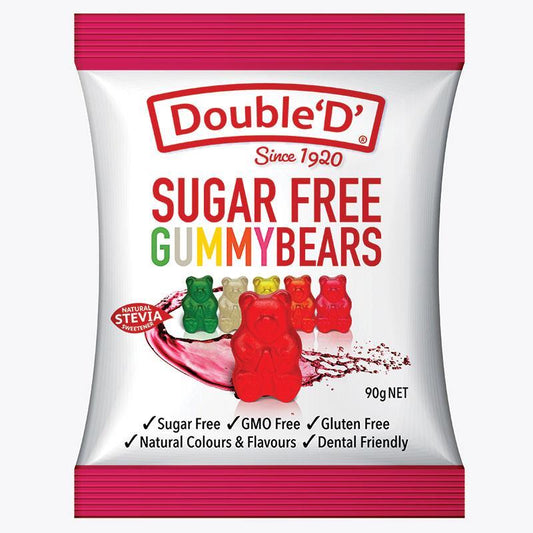 Double D Sugar-Free Gummy Bears 90g - Assorted Fruit Flavors-Auzzi Store
