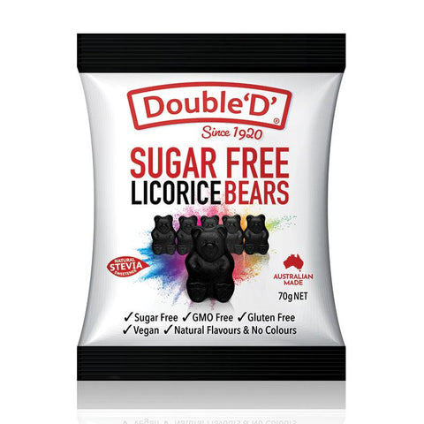 Double D Sugar-Free Licorice Bears 70g - Guilt-Free Treats - Auzzistore