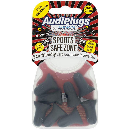 Audiplugs Sports Safe Zone - 4 Pairs of Foam Ear Plugs