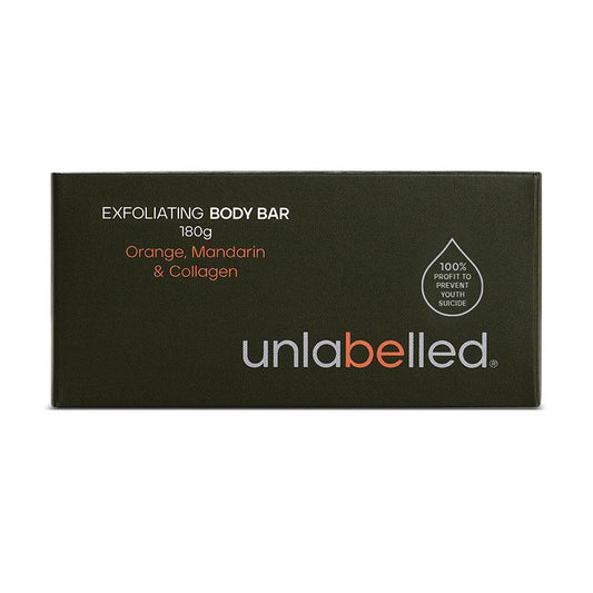 Unlabelled Exfoliating Body Bar Orange Mandarin & Collagen 180g - Natural Skin Care - Auzzistore