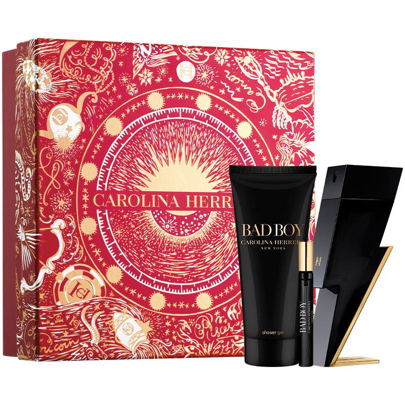 Carolina Herrera Bad Boy Eau de Toilette 100ml + Shower Gel 100ml + Eau de Toilette 10ml - Luxury Fragrance Set