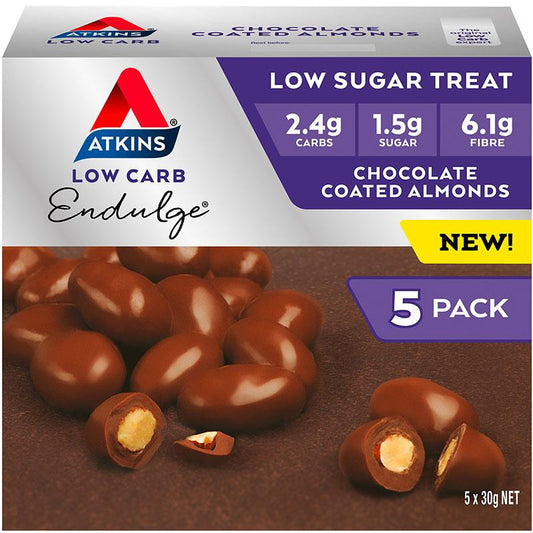 Atkins Endulge Chocolate Almonds (30g x 5 Pack) - Low Carb Delight