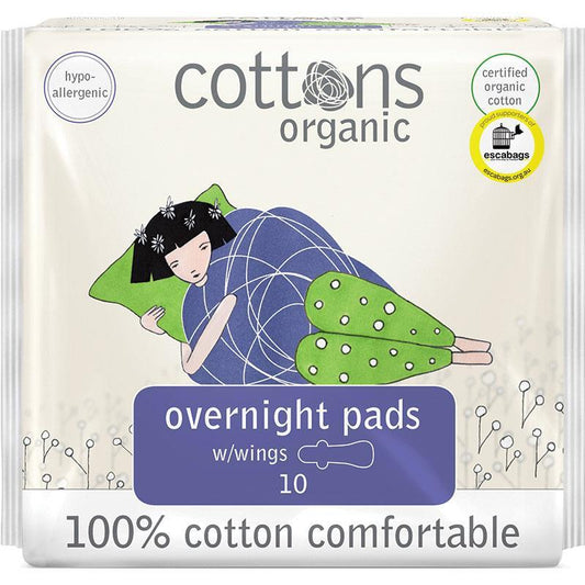 Cottons Overnight Pads - 10 Pack for Maximum Comfort-Auzzi Store