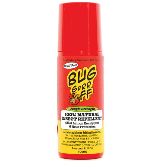 Bug-grrr OFF Jungle Strength Natural Insect Repellent Roll On 100ml - Auzzistore