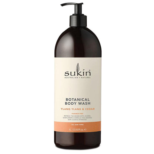 Sukin Botanical Ylang Ylang & Cedar Body Wash 1L Pump