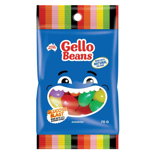 Gello Beans Assorted 70g - A Rainbow of Flavors