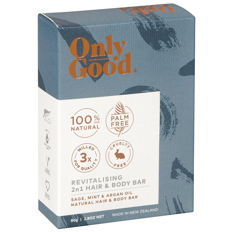 Only Good Revitalising 2-in-1 Natural Hair & Body Soap Bar 80g