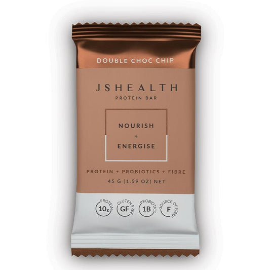 JSHEALTH Double Choc Chip Protein Bar 45g - Decadent Energy Boost - Auzzistore