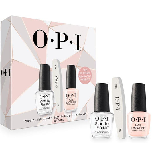 OPI Treatment Gift Set Start-To-Finish + Bubble Bath + Edge File