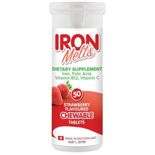 Iron Melts Iron Supplement Chewable Tablets, 50 Count
