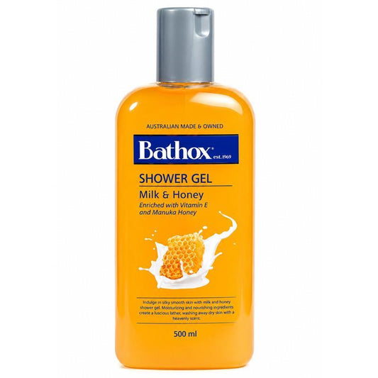 Bathox Milk & Honey Shower Gel 500ml – Moisturizing Body Wash - Auzzistore
