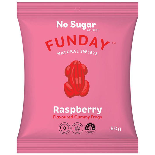 Funday Raspberry Flavoured Gummy Frogs - 50g