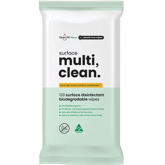 CleanLIFE Surface Multi Clean Wipes - 120 Pack