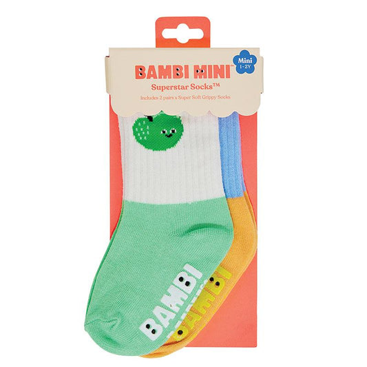 Bambi Mini Co. Superstar Socks - Unisex Apple Design (1-2 Years)