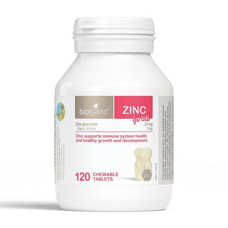 Bio Island Zinc Chewable Tablets for Kids - 120 Count