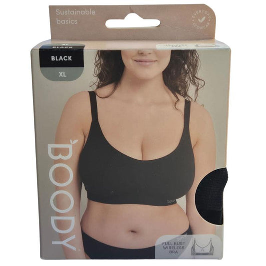 Boody Full Bust Wireless Bra - Black, Extra Large - Auzzistore