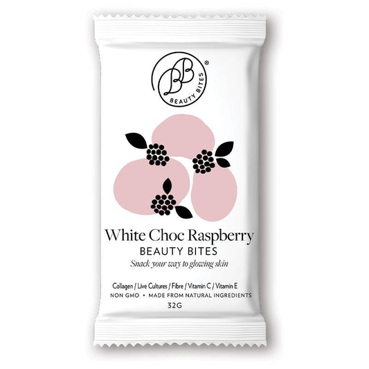 Krumbled Beauty Bites White Chocolate Raspberry 32g - Natural Skin & Gut Support