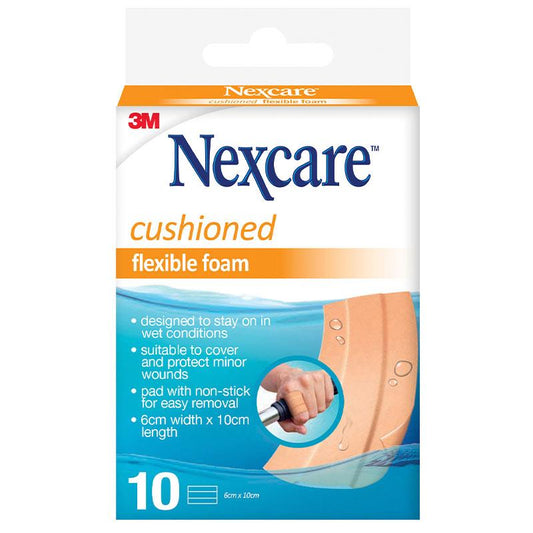 Nexcare™ Cushioned Flexible Foam Lengths - 6cm x 10cm (10 Pack)