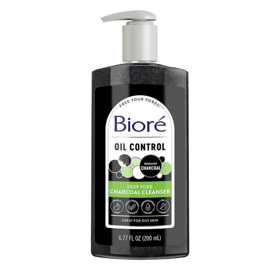 Biore Deep Pore Charcoal Cleanser 200ml - Deep Clean for Radiant Skin-Auzzi Store