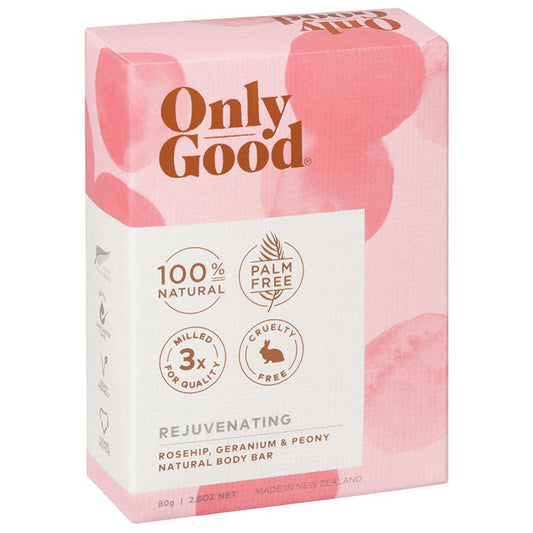 Only Good Natural Rejuvenating Body Bar 80g - Palm Oil Free Soap for Sensitive Skin