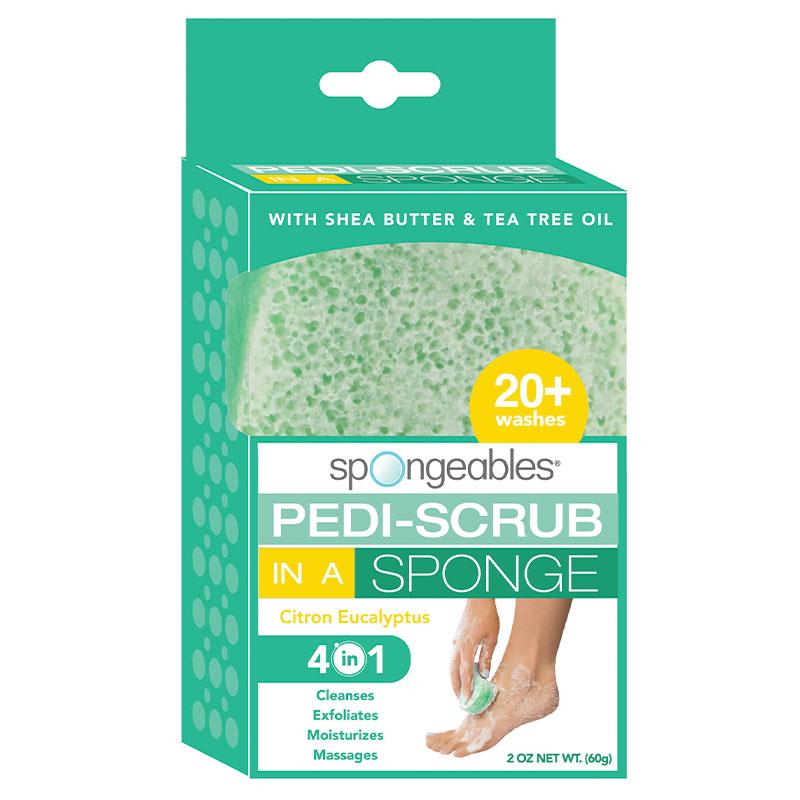 Spongeables PediScrub Citron Eucalyptus 60g | 20+ Hypoallergenic Exfoliating Washes