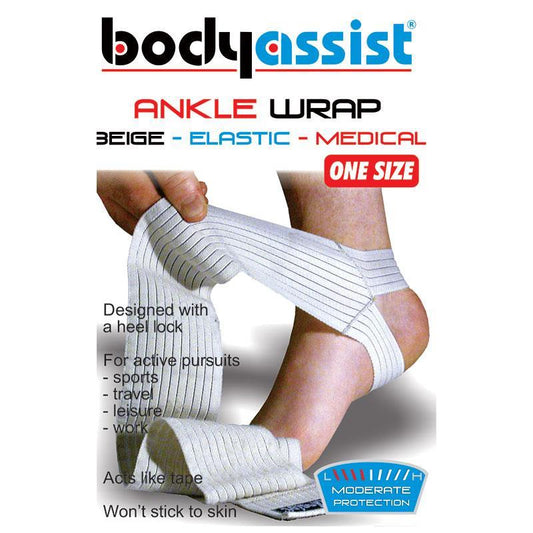BodyAssist Elastic Ankle Wrap/Anchor in Beige-Auzzi Store