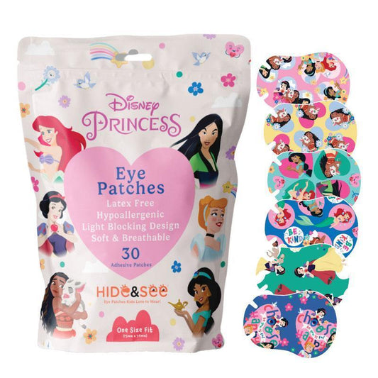 Hide & See Eye Patches - Disney Princess (30 Pack) for Fun Vision Therapy