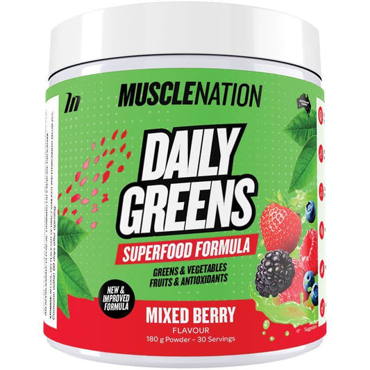 Muscle Nation Daily Greens - Mixed Berry 180g | Superfood Blend