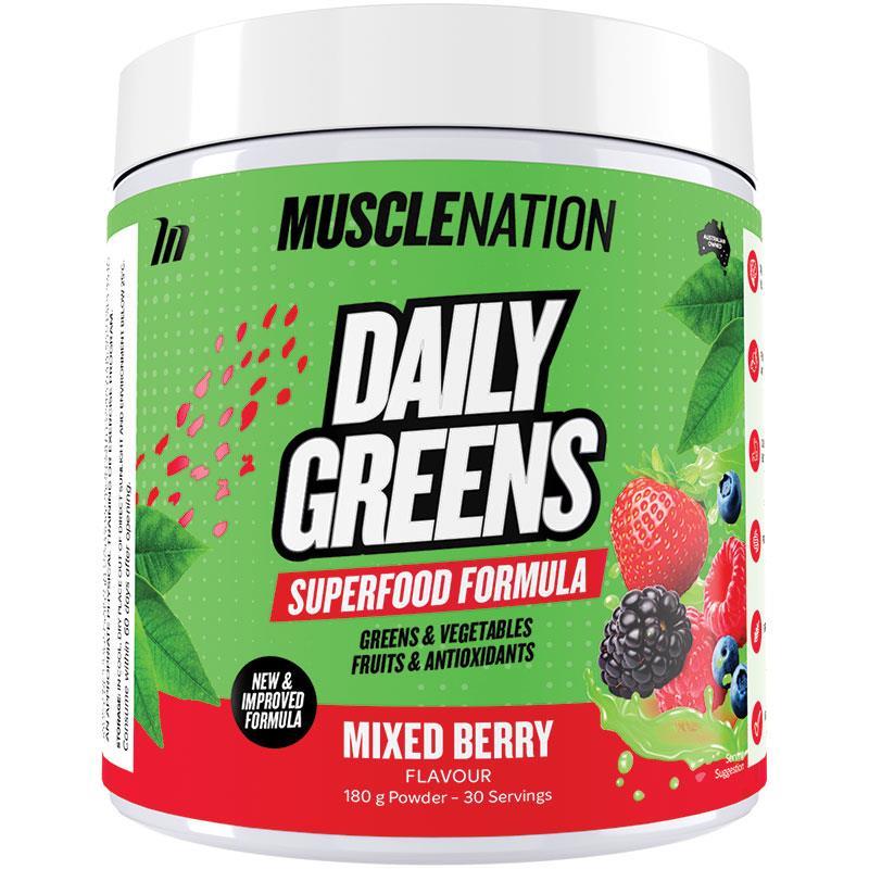 Muscle Nation Daily Greens - Mixed Berry 180g | Superfood Blend