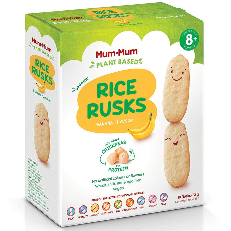 Mum-Mum Plant Based Banana Rice Rusks - 36g