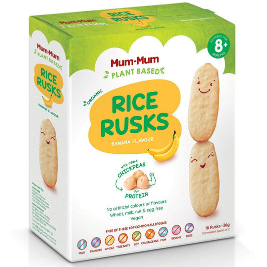 Mum-Mum Plant Based Banana Rice Rusks - 36g