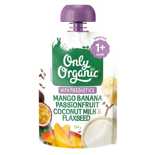 Only Organic Mango Banana Passion Coconut Milk & Flaxseed - 100g of Tropical Bliss-Auzzi Store