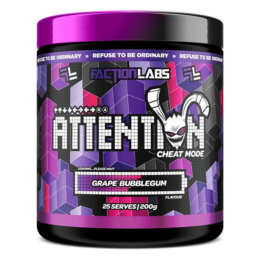 Faction Labs Attention Cheat Mode Grape Bubblegum 200g - Focus & Clarity Booster