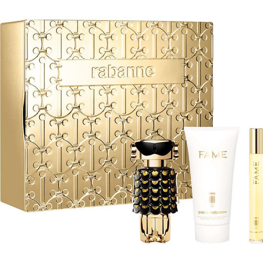 Paco Rabanne Rabanne Fame Eau de Parfum 50ml + 75ml Body Lotion + 10ml Travel Spray 3 Piece Set - Auzzistore