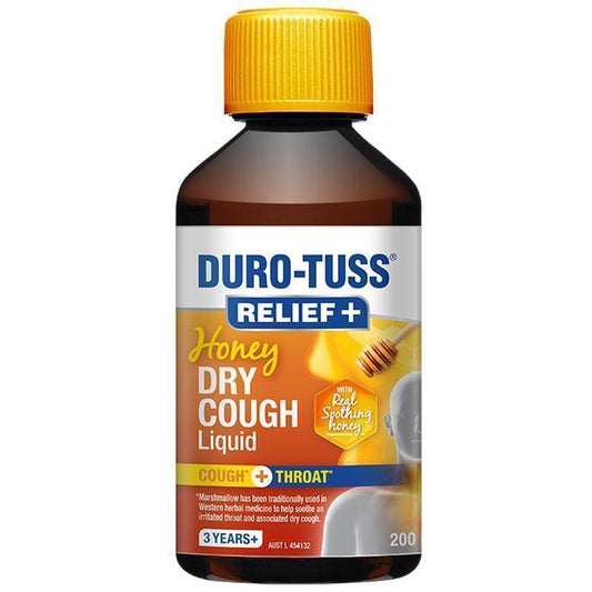 Durotuss Relief + Honey Dry Cough Liquid - 200ml-Auzzi Store