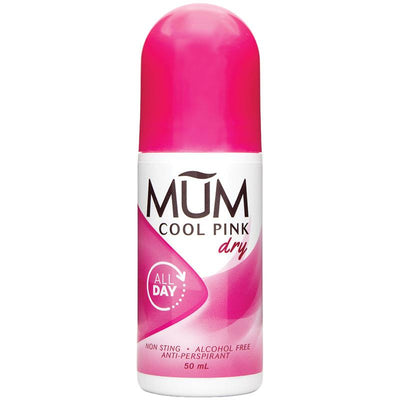 Mum Dry Cool Pink All Day Roll-On Deodorant 50ml – Alcohol-Free