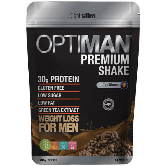 Optislim Optiman Premium Shake Coffee 784g - Energizing Meal Replacement