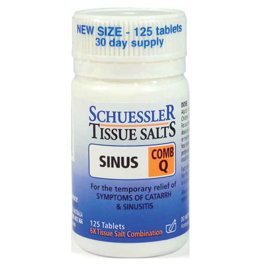 Homeopathic Comb Q Tissue Salts for Sinus & Catarrh - 125 Tablets
