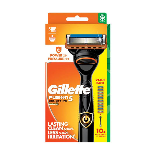 Gillette Fusion Power Razor with 10 Blades - Enhanced Shaving Technology-Auzzi Store