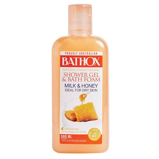 Bathox Milk & Honey Shower Gel 500ml – Moisturizing Body Wash
