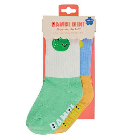 Bambi Mini Co. Superstar Socks - Unisex Apple Design (2-4 Years)