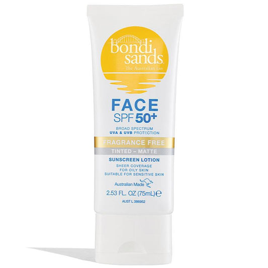 Bondi Sands SPF 50+ Matte Tinted Face Lotion 75ml - Fragrance Free