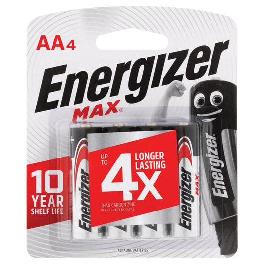 Energizer Max AA Batteries - 4 Pack for Ultimate Reliability-Auzzi Store