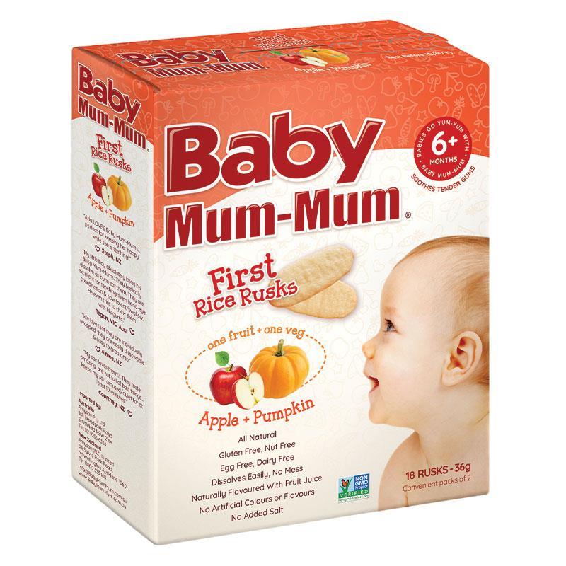 Baby Mum-Mum Rice Rusks - Apple & Pumpkin Flavour - 36g-Auzzi Store