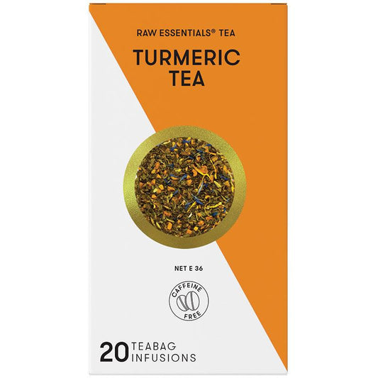 Raw Essentials Turmeric Herbal Tea – 20 Bags with Peppermint & Fennel