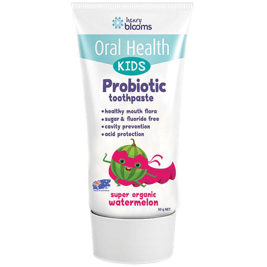 Henry Blooms Kids Probiotic Toothpaste Organic Watermelon 50g - Gentle Care for Little Smiles