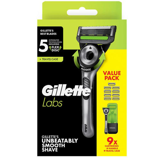 Gillette Labs Razor with 9 Blades and Travel Case - Shave Anywhere-Auzzi Store