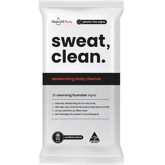 CleanLIFE Sweat Clean Wipes - 20 Pack