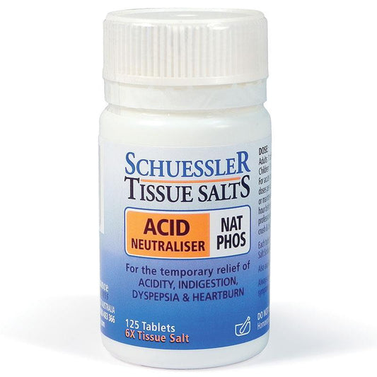 Tissue Salts Nat Phos Sodium Phosphate Acid Neutralizer 125 Tablets